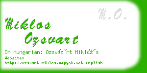 miklos ozsvart business card